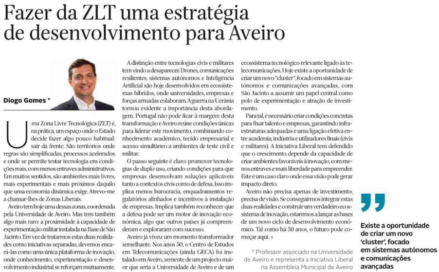Fazer da ZLT uma estratégia de desenvolvimento para Aveiro